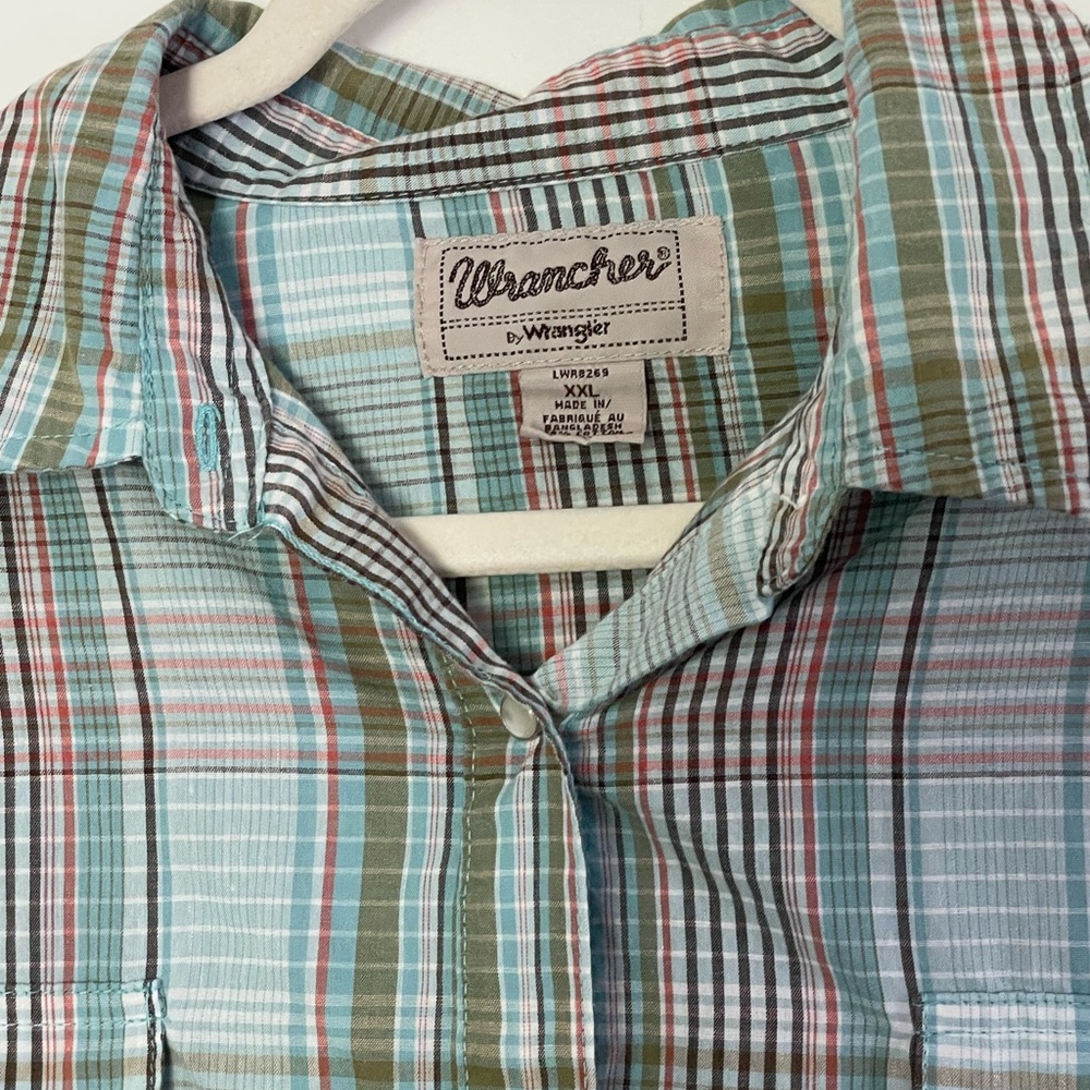 Wrancher Wrangler Pearl Snap Classic Western Button Plaid Shirt Size 2XL Rodeo - Picture 2 of 10